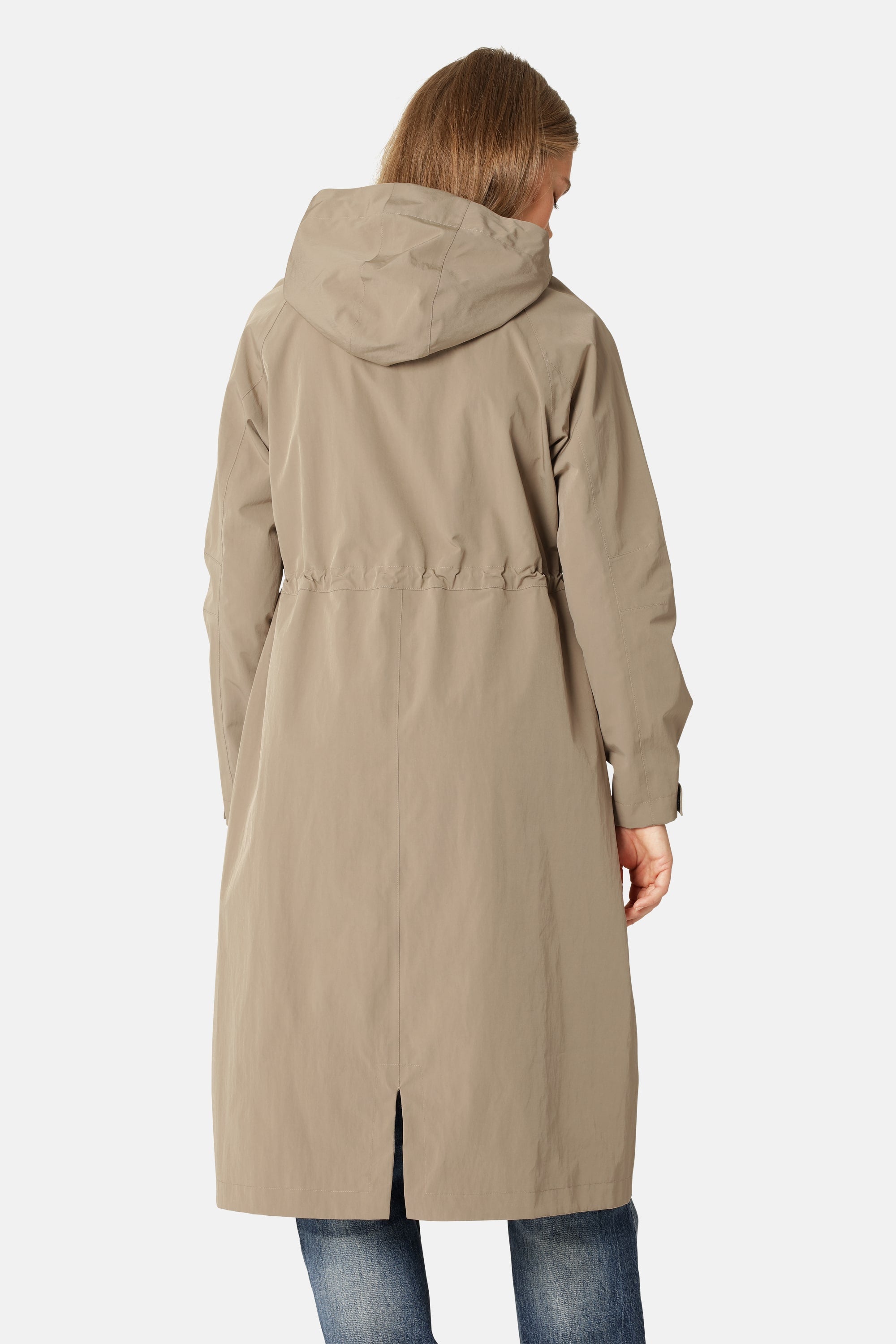 Technical Long Raincoat - Greige